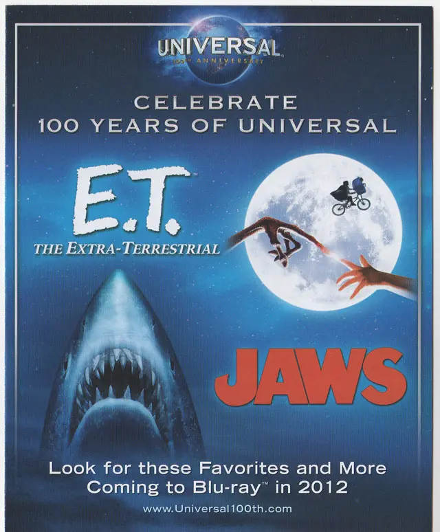 E.T. and Jaws Blu-ray Promotional Flier