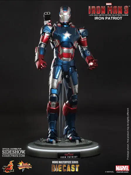 Hot Toys Iron Patriot Iron Man 3 Diecast Figure Up for Pre-Order