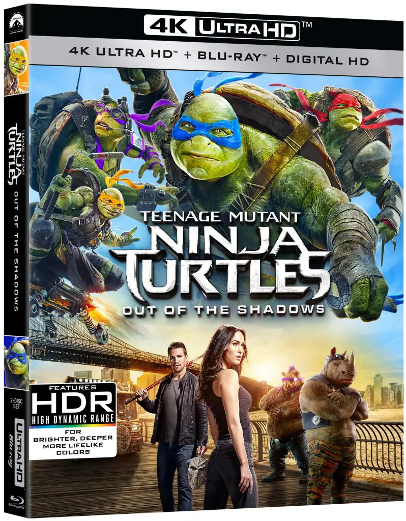 Teenage Mutant Ninja Turtles: Out of the Shadows 4K Blu-ray cover art
