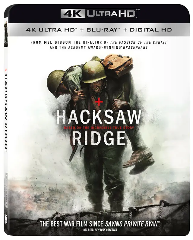 Hacksaw Ridge 4K Blu-ray cover art