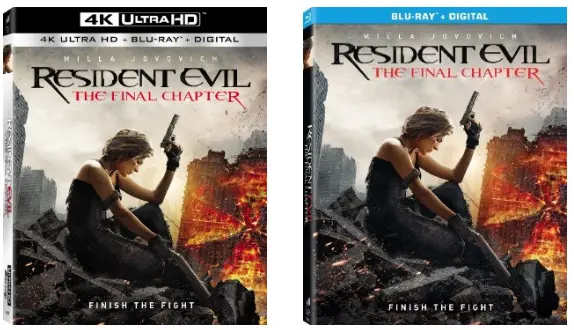 Resident Evil: The Final Chapter 4K Bu-ray cover art