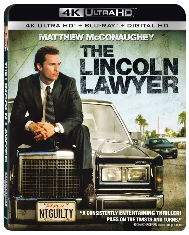 The Lincoln Lawyer 4K UHD Blu-ray cover art