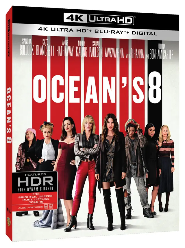 Ocean's 8 4K UHD Blu-ray cover art