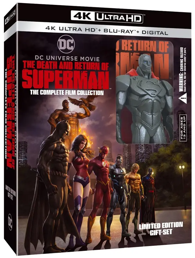 The Death and Return of Superman 4K Blu-ray Gift Set Cover Art