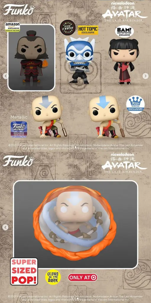 Avatar: The Last Airbender Funko Pop! Exclusives