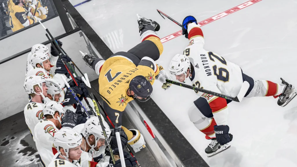 Hip checks into the bench in NHL 24